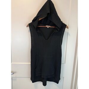 Open Knit Black Sleeveless Hoodie Sweater Size S Grunge Goth‎ Skater Wishlist